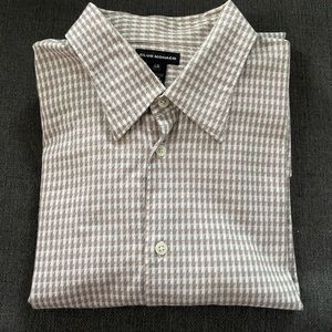 Mens brown Club Monaco button down shirt size Large.
